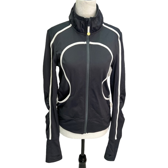 lululemon athletica Jackets & Blazers - Lululemon Asana Grey Track Jacket size 6